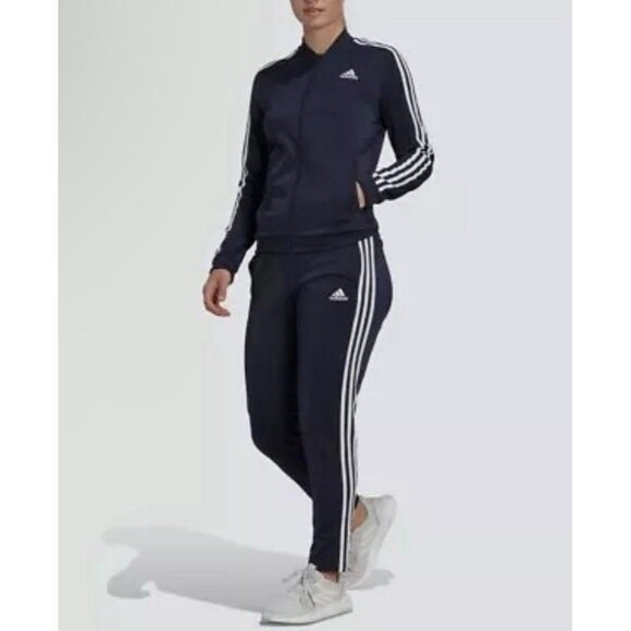 ADIDAS Essentials 3-Stripes Track Suit Zip Jacket Pants Girls Youth L (14)Black - Picture 1 of 16